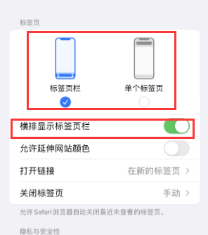 横山iPhone授权维修分享Safari浏览器如何切换标签栏位置 